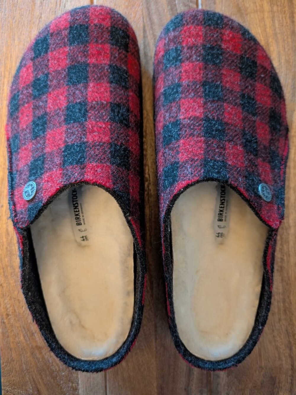 NWOT Birkenstock Men's Shearling Wool Slippers Size 11 EU 44 Made in Italy